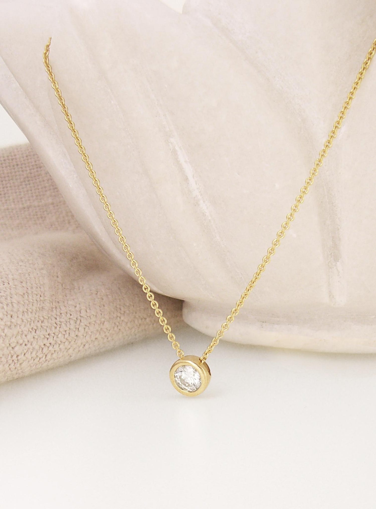 Aurelia Floating Birthstone Solitaire Necklace in 9ct Gold