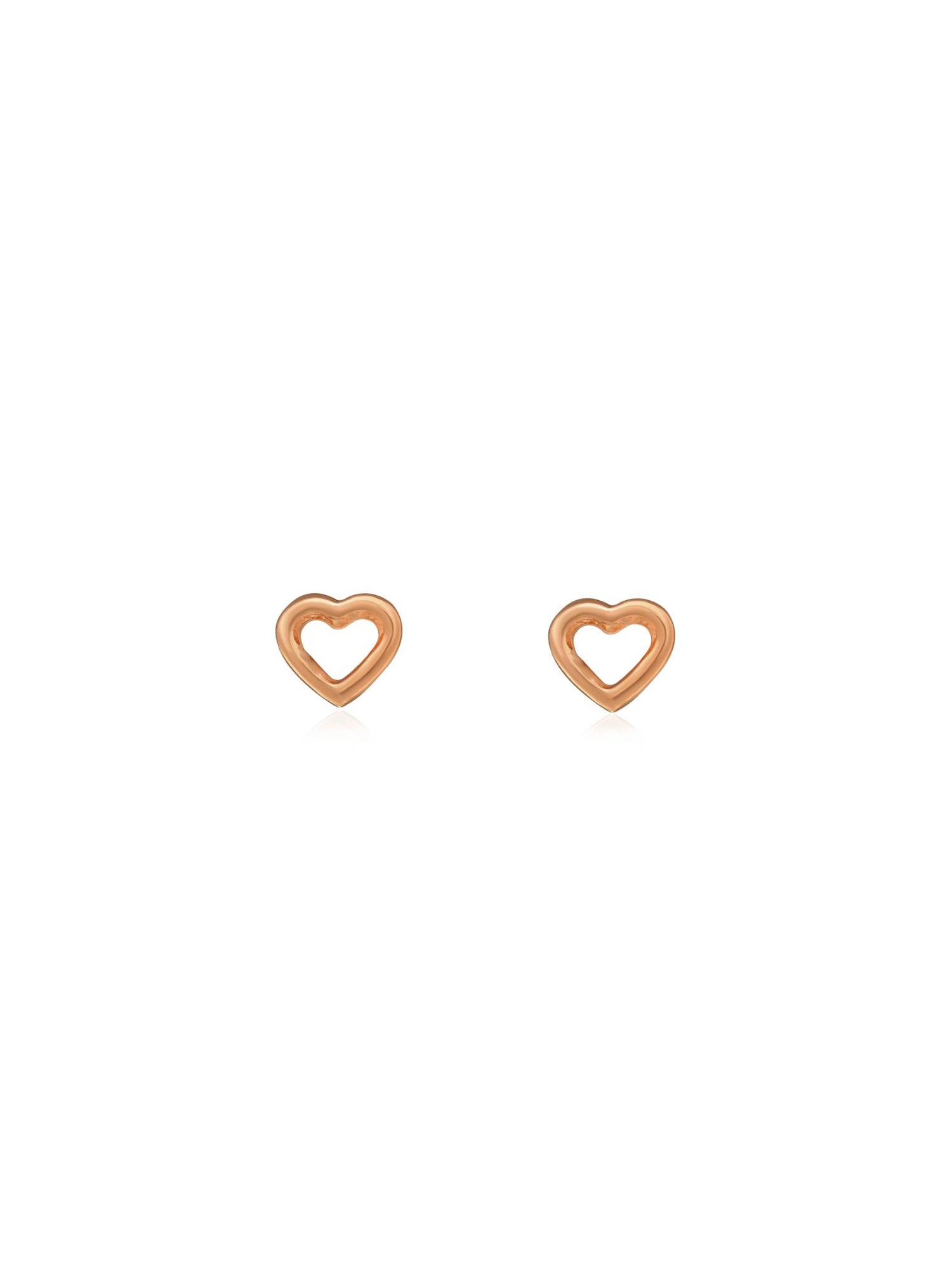Dakota Tiny Love Heart Stud Earrings in Rose