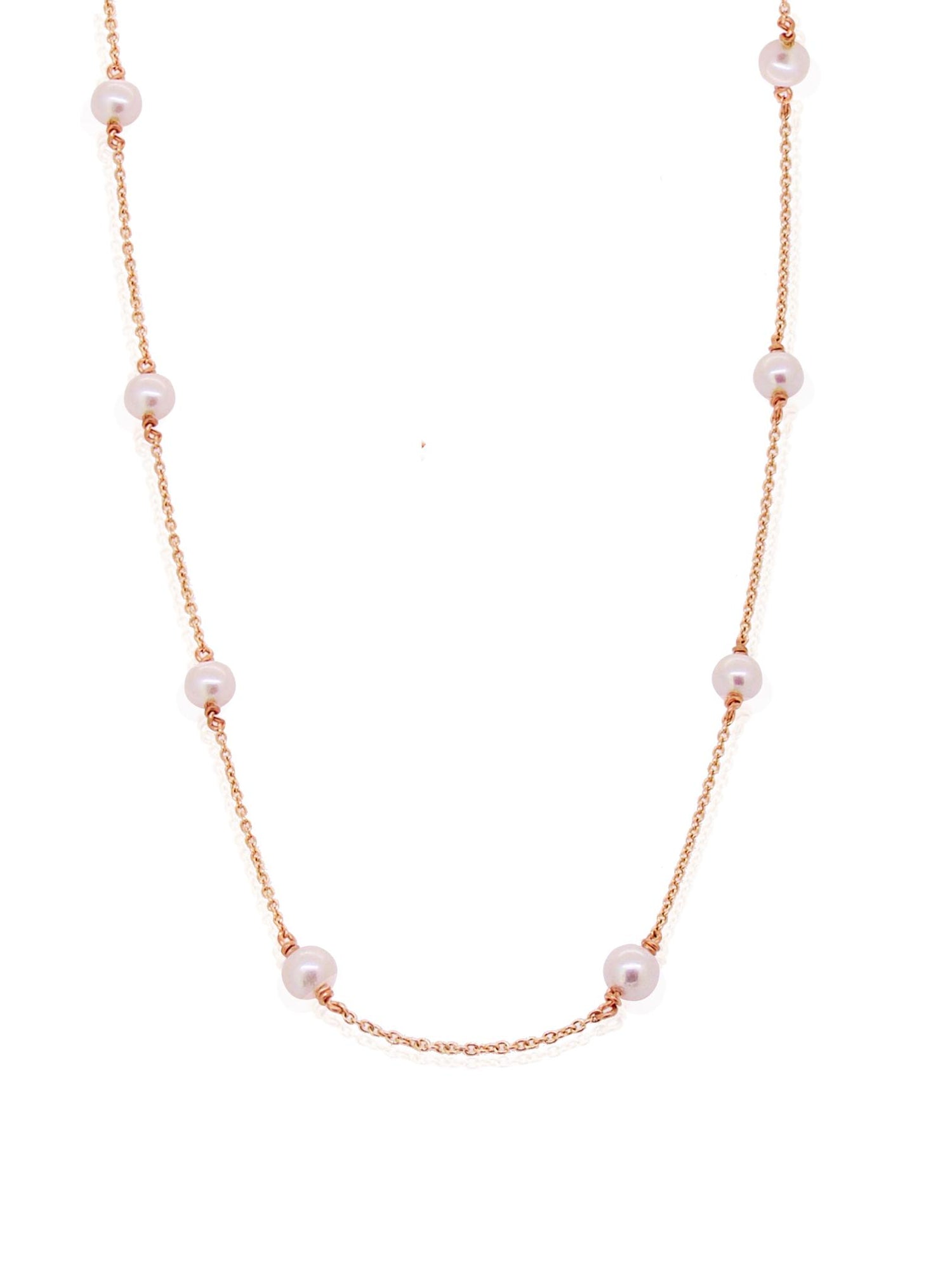 Coco Pearl Yard Necklace in 9ct Rose Gold