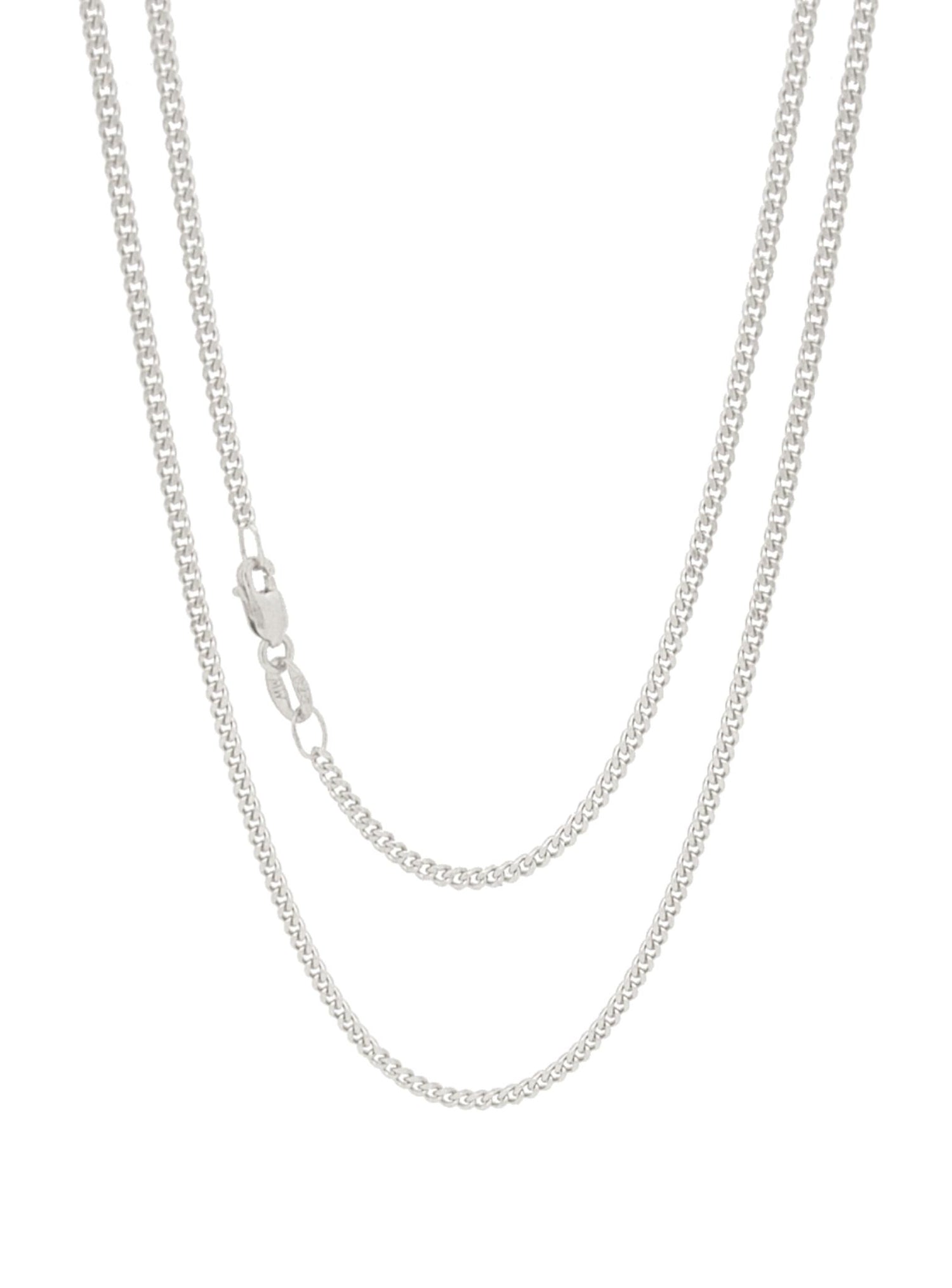 Simple 2.8mm Curb Necklace Chain in Sterling Silver