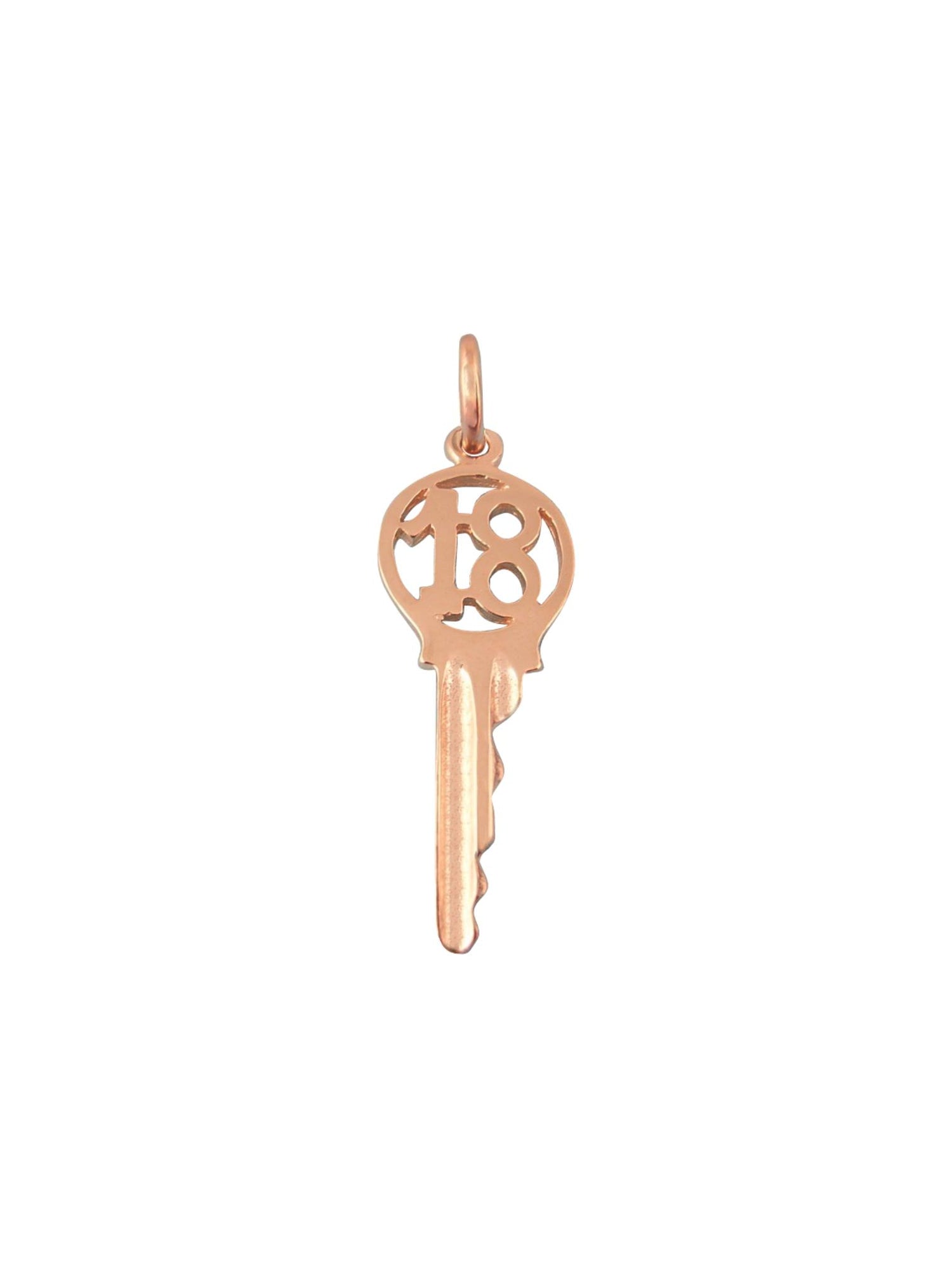 Birthday 18th Key Charm Pendant in 9ct Rose Gold