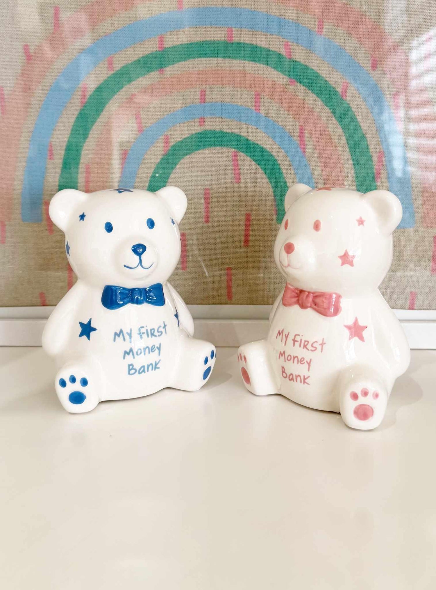 My First Teddy Bear Money Box Bank in Baby Pink