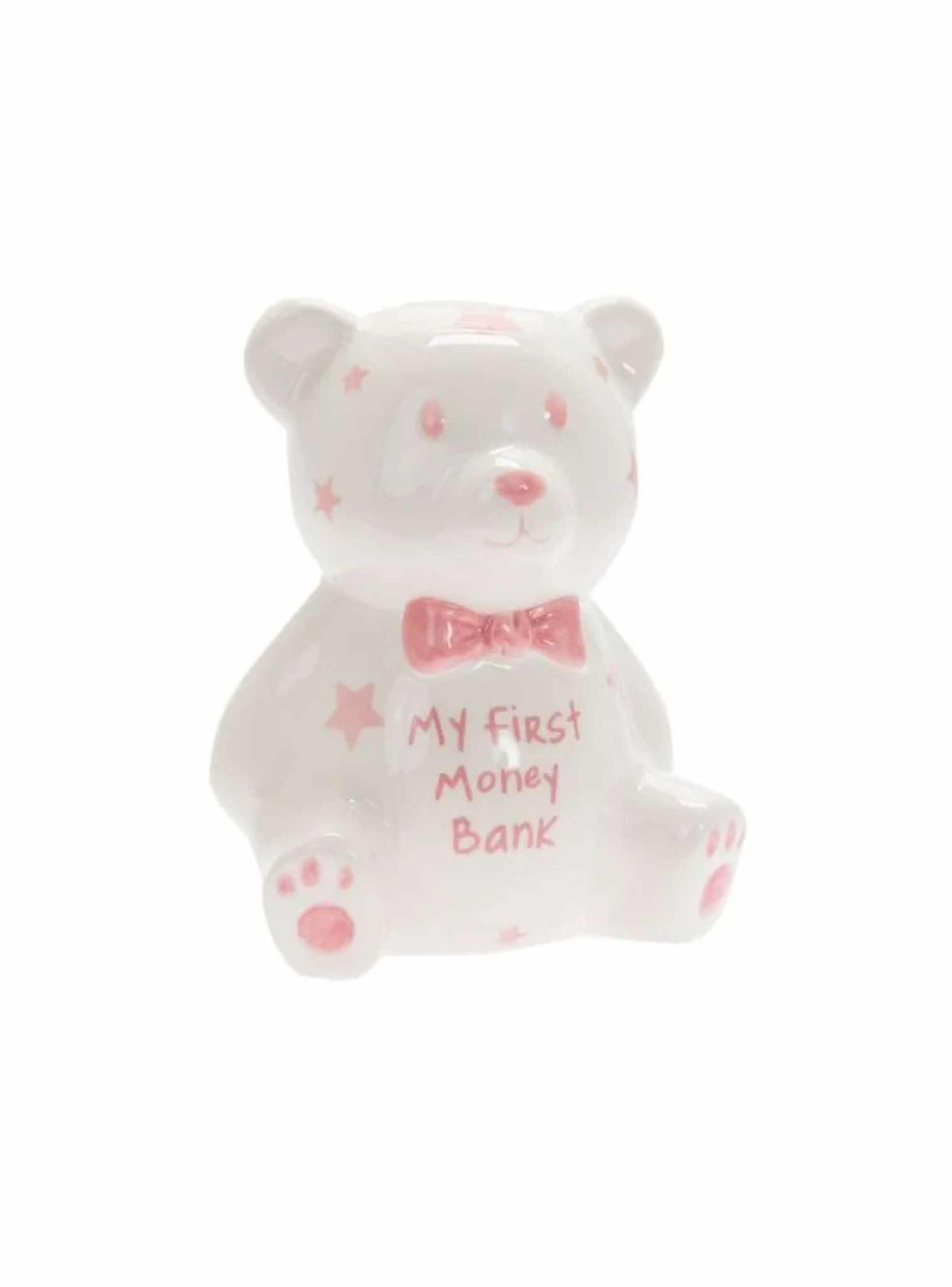 My First Teddy Bear Money Box Bank in Baby Pink