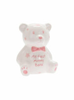My First Teddy Bear Money Box Bank in Baby Pink
