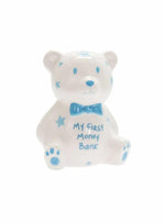 My First Teddy Bear Money Box Bank in Baby Blue