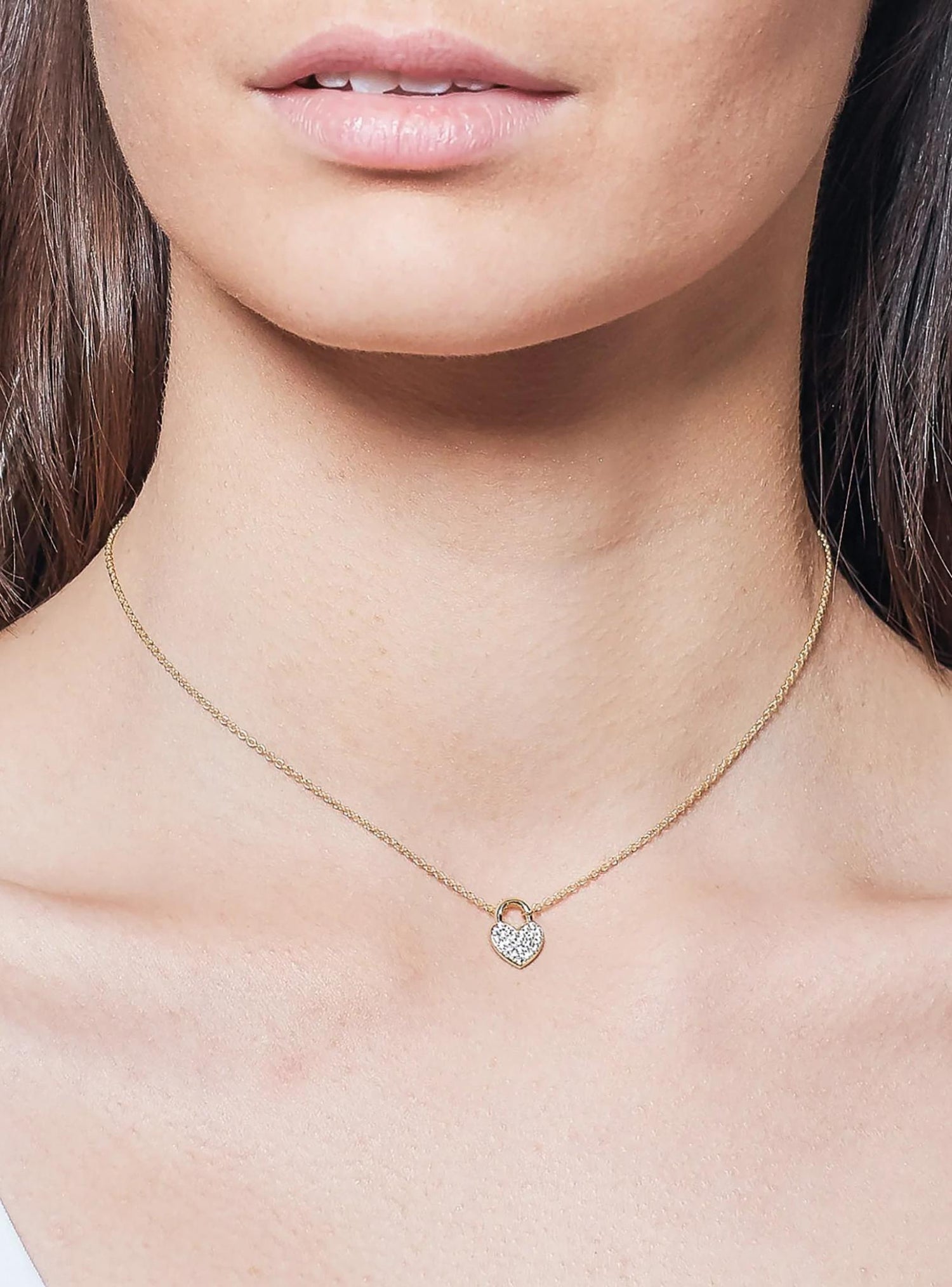 Pastiche Stolen Heart Tag Necklace in 14k Yellow Gold Plated