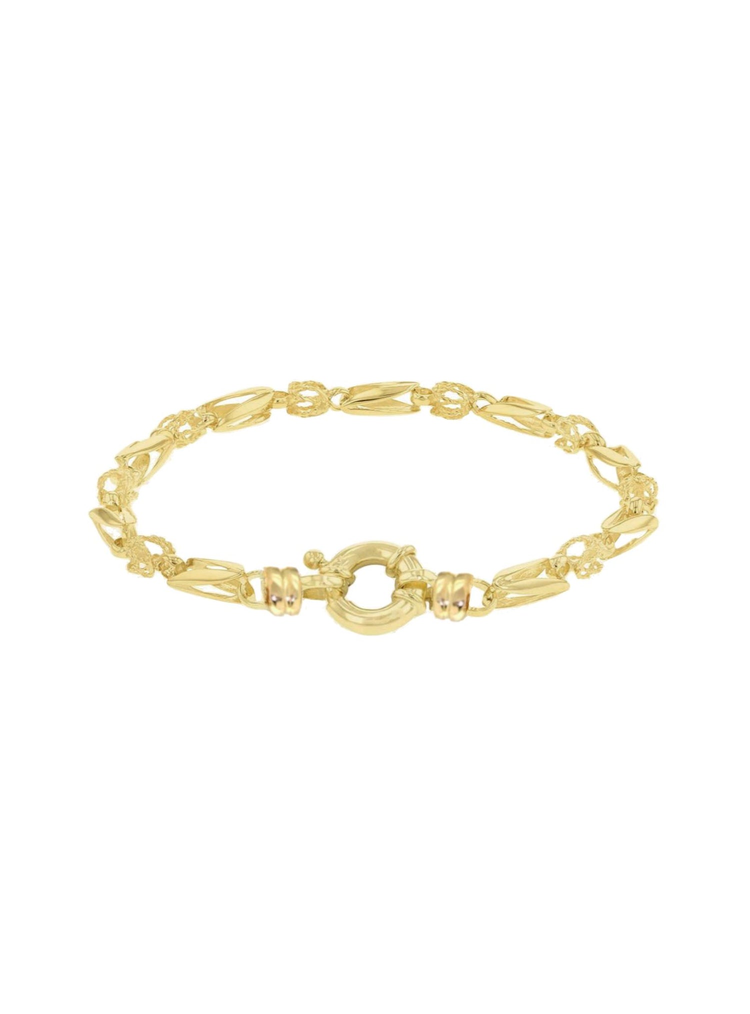 Fancy Tulip Bolt Ring Bracelet in 9ct Gold
