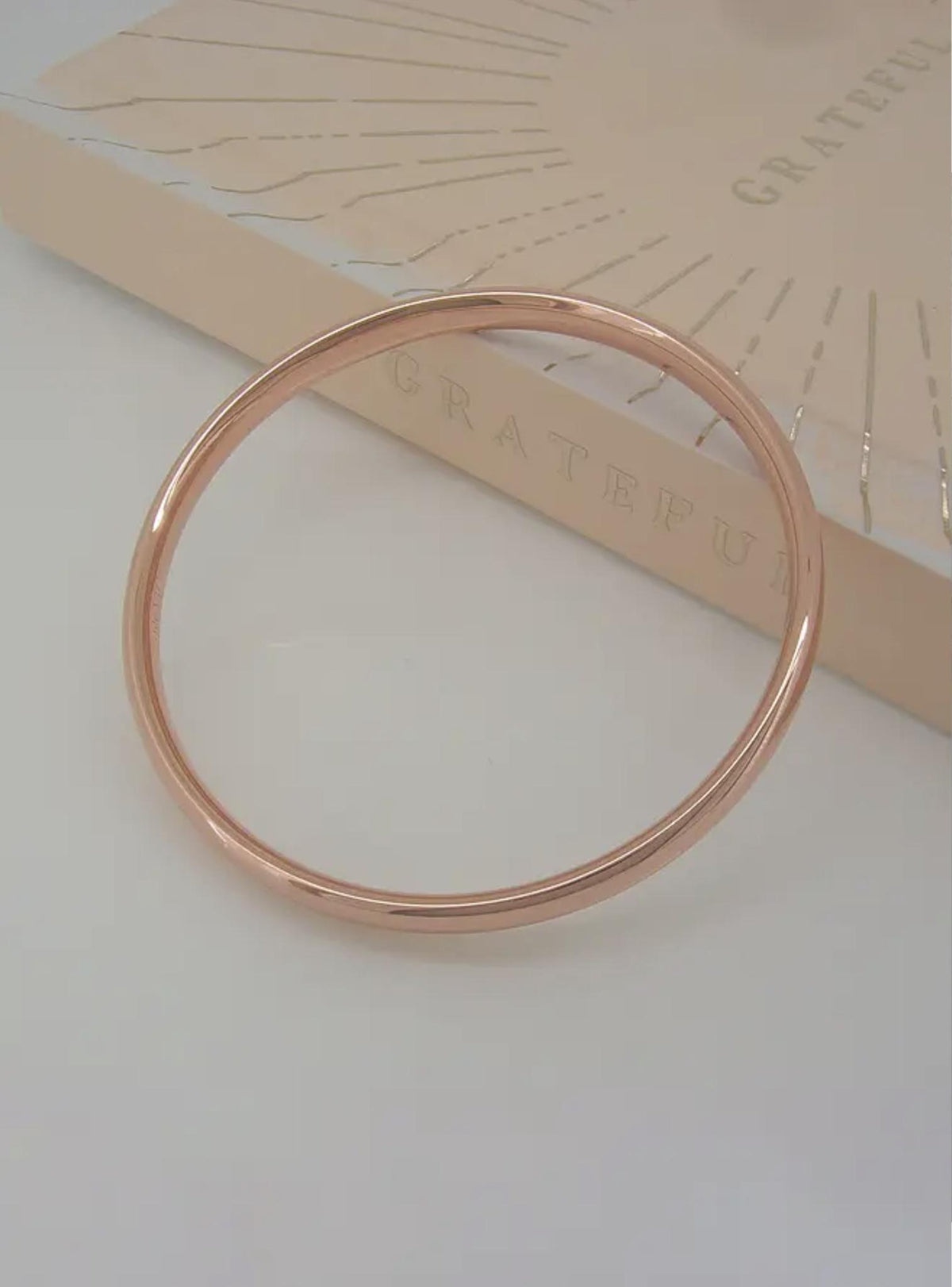 Simple Half Round Golf Bangle in Silver Filled 9ct Rose Gold