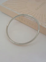 Simple Half Round Golf Bangle in Silver Filled 9ct White Gold