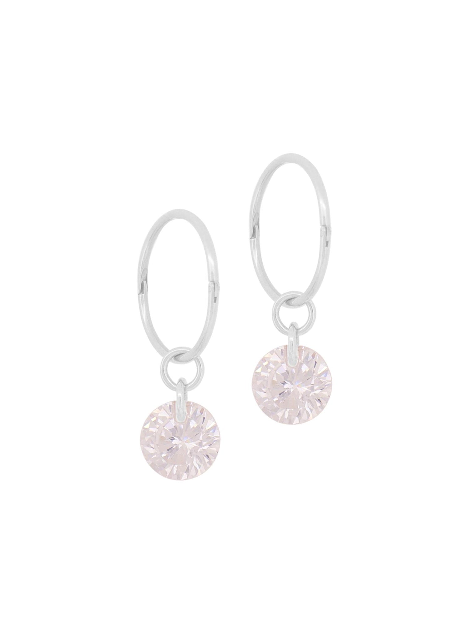 Aurelia Silver CZ Charm Drops for Sleeper Earrings in 8mm