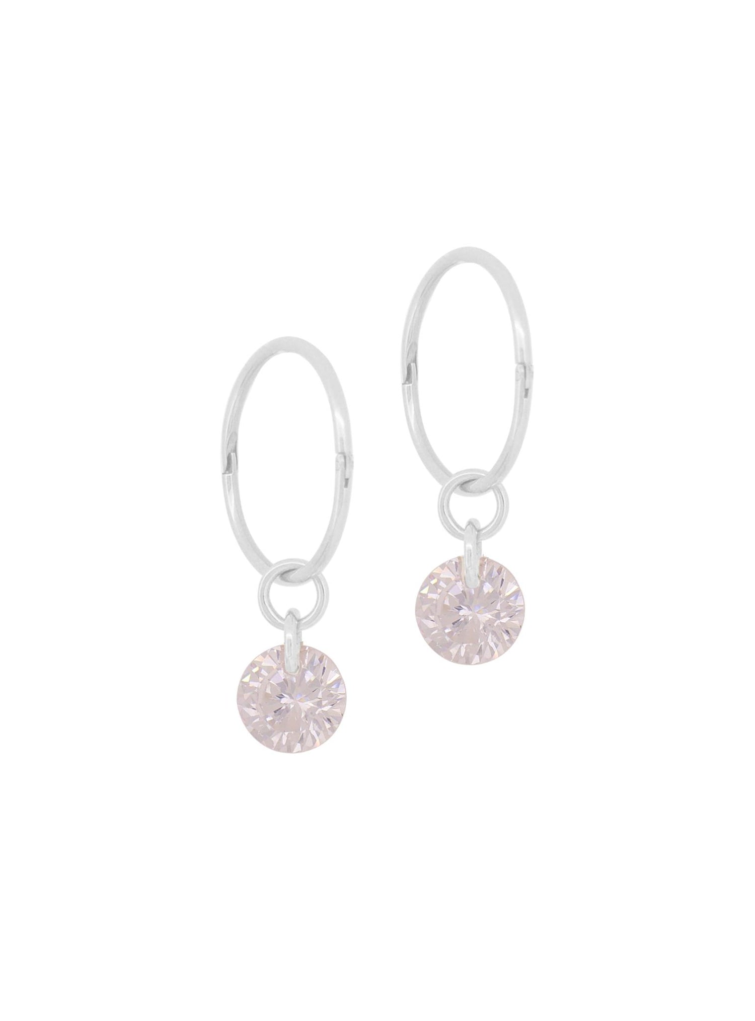 Aurelia Silver CZ Charm Drops for Sleeper Earrings in 6mm