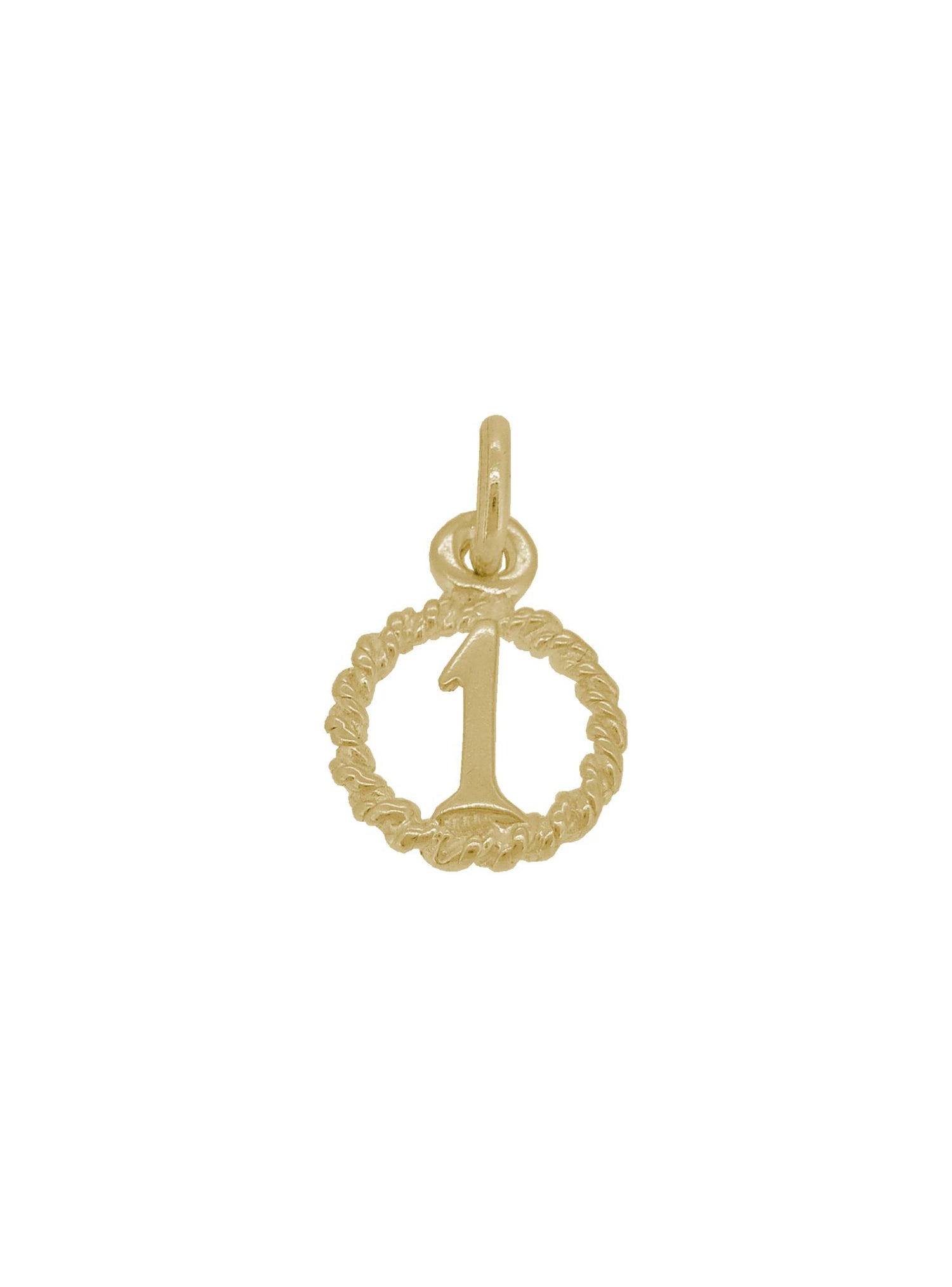 First Birthday Number One 1 Circle Charm in 9ct Gold