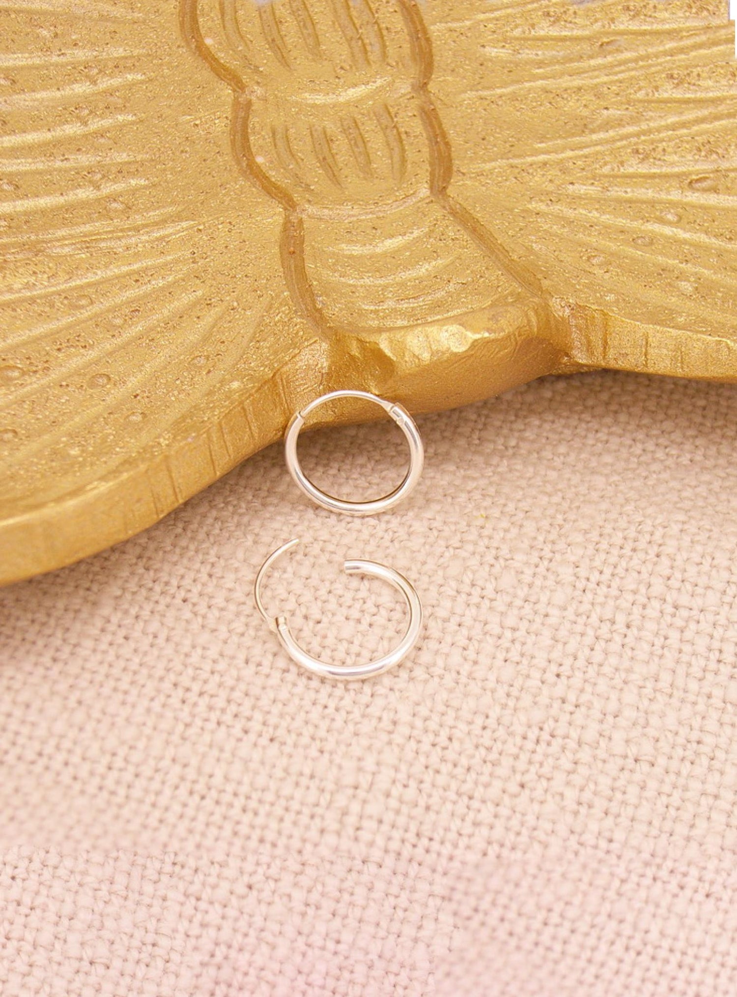 Small Gypsey Endless Hoop Earrings in Silver