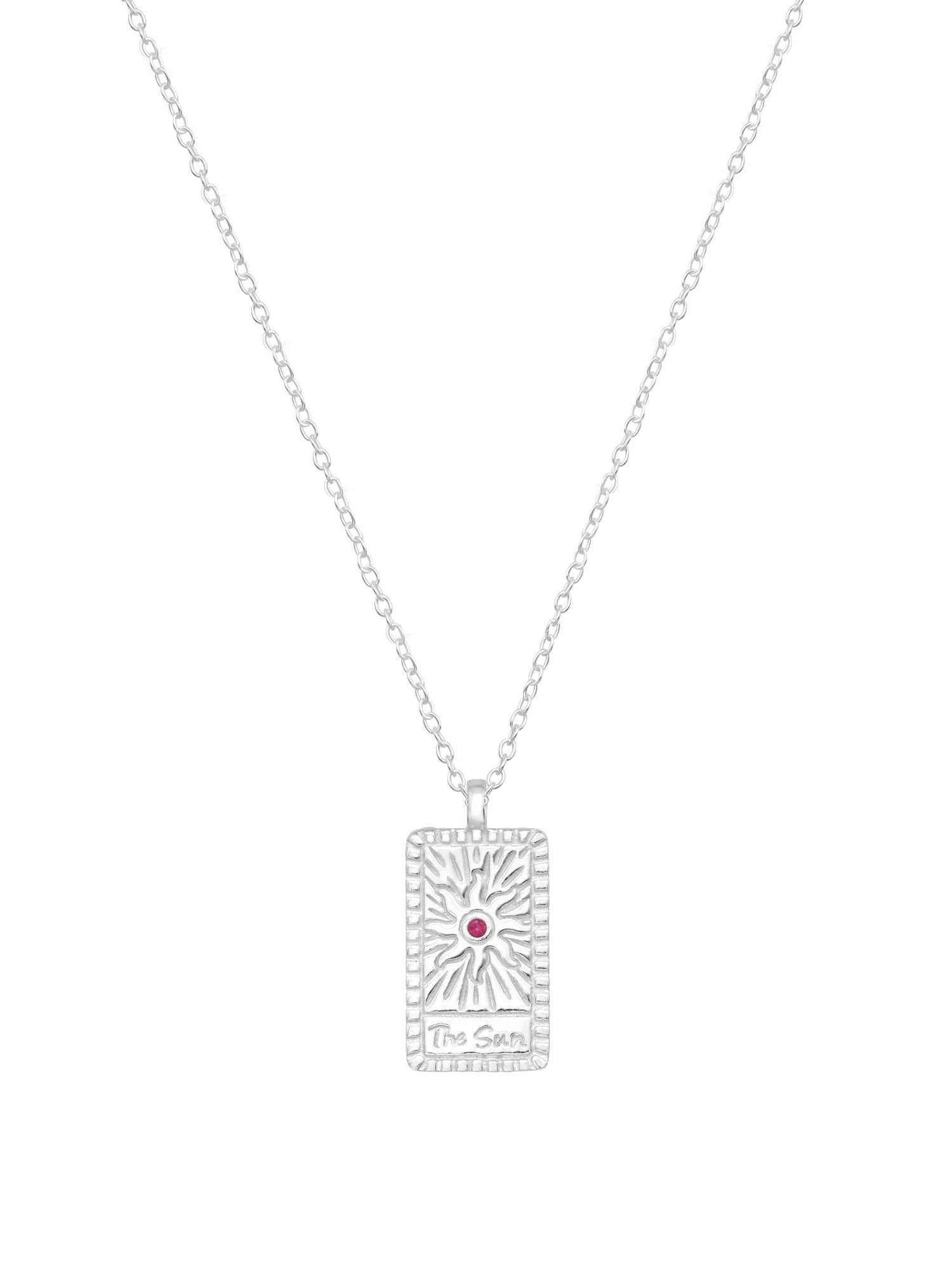 Tarot Card Charm Tag Necklace in The Sun