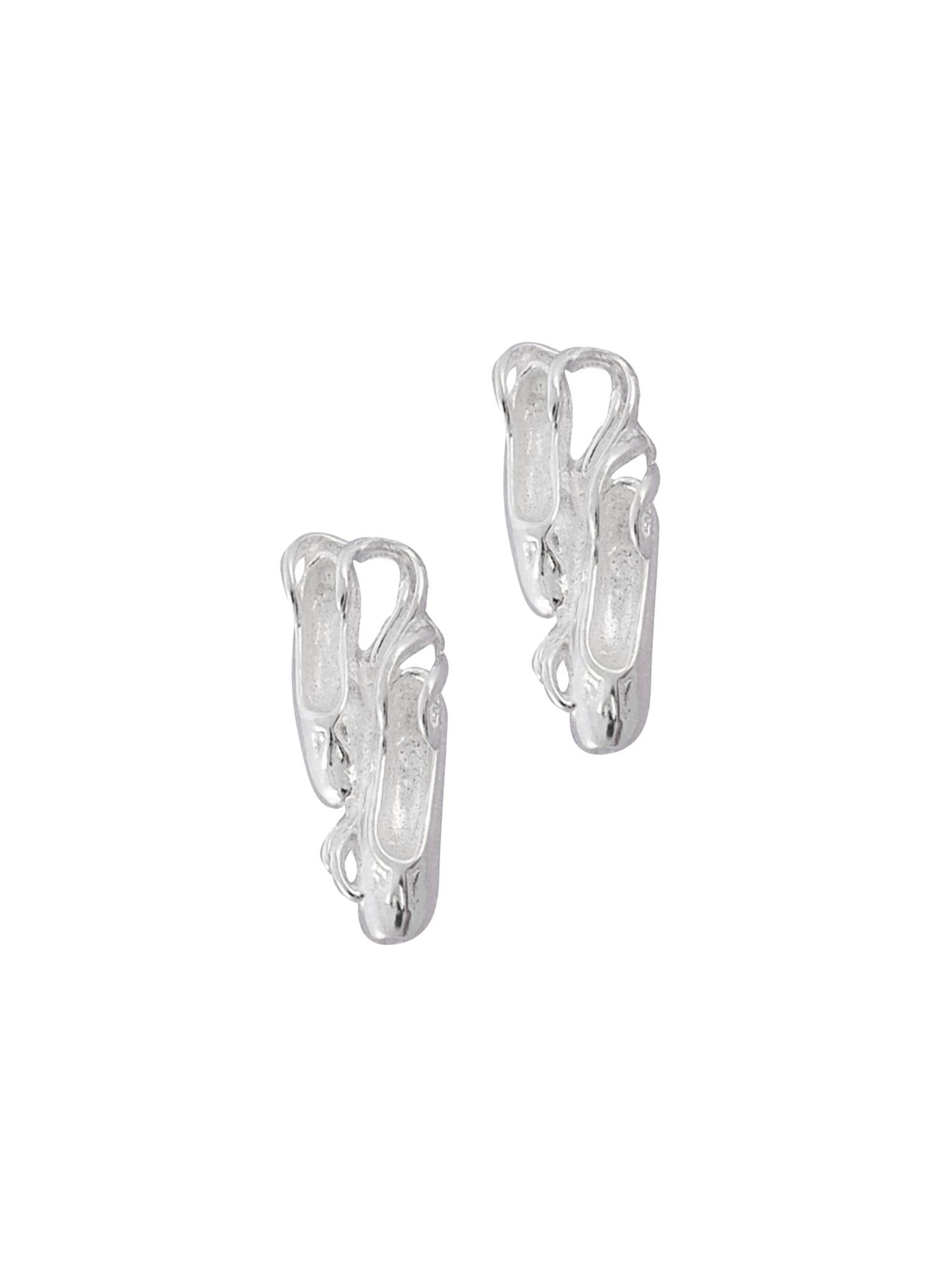 Ballerina Ballet Slippers Charms for Sleeper Earrings in Sterling Silver