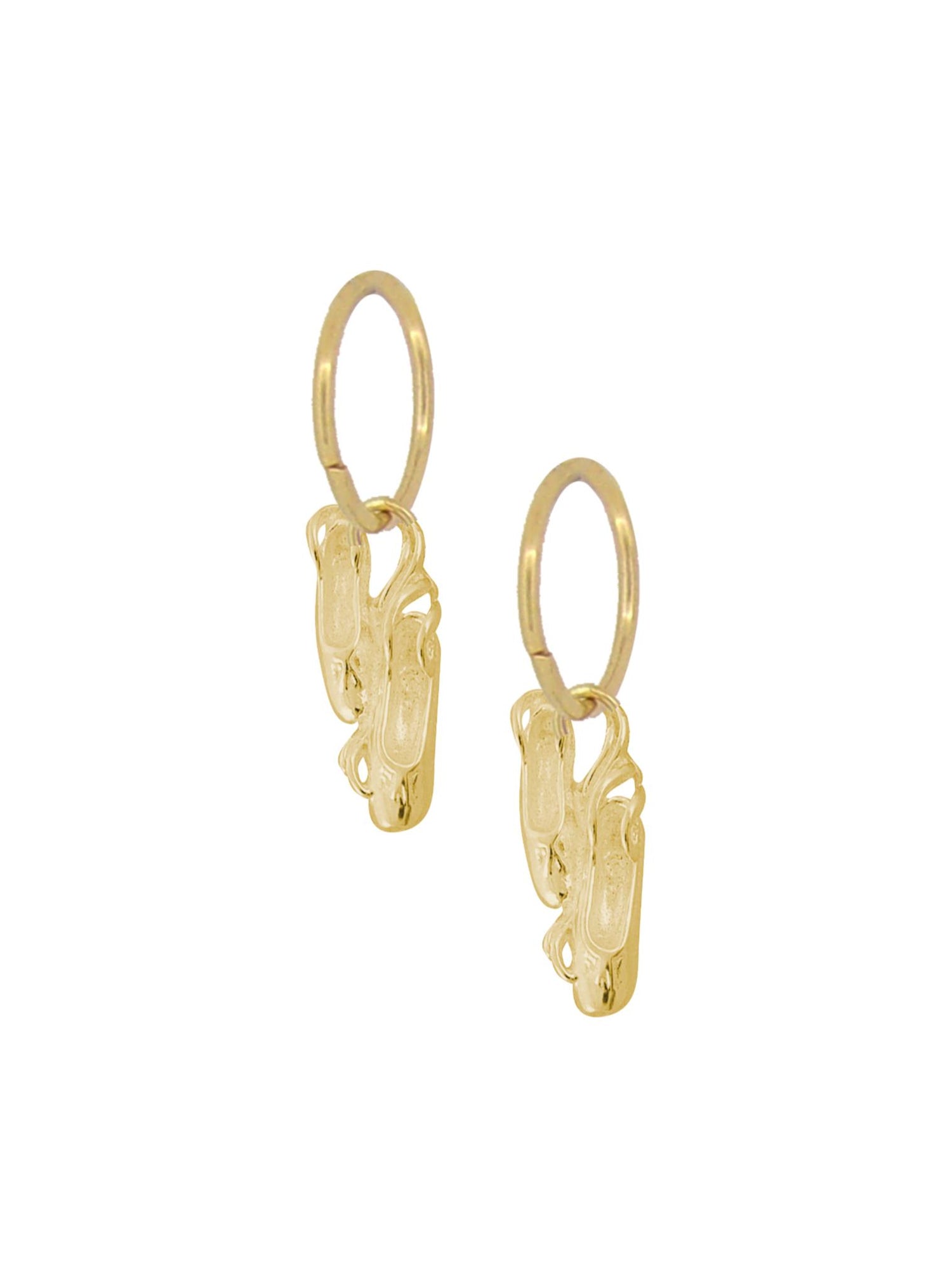 Ballerina Ballet Slippers Charms for Sleeper Earrings in 9ct Gold