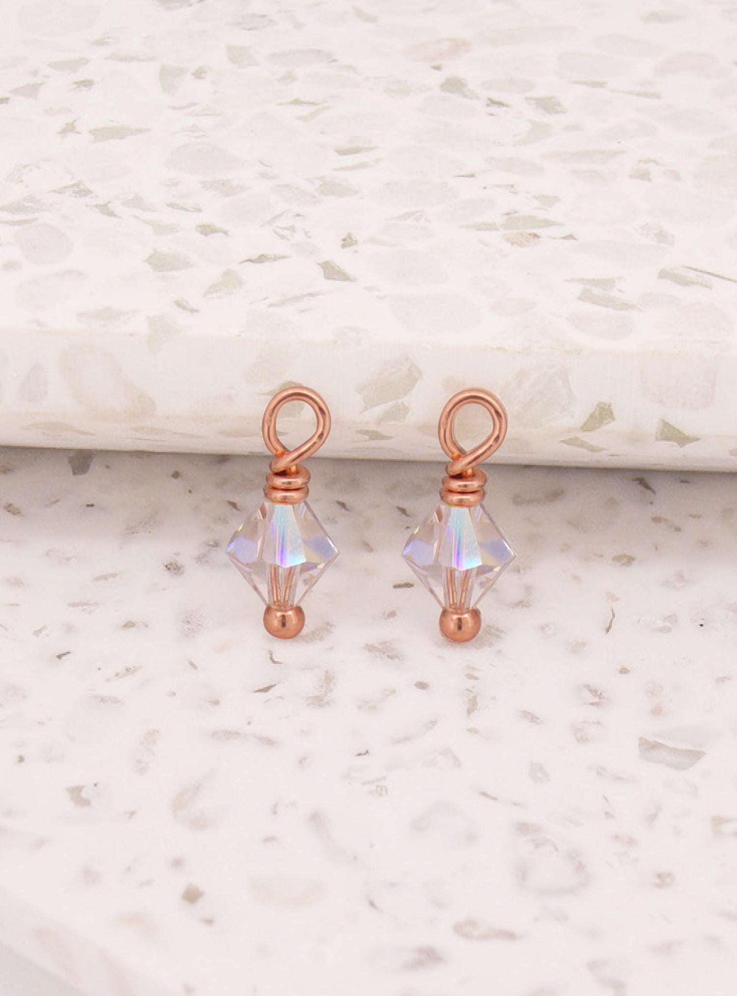 Swarovski Crystal Charms for Sleeper Earrings in 9ct Rose Gold
