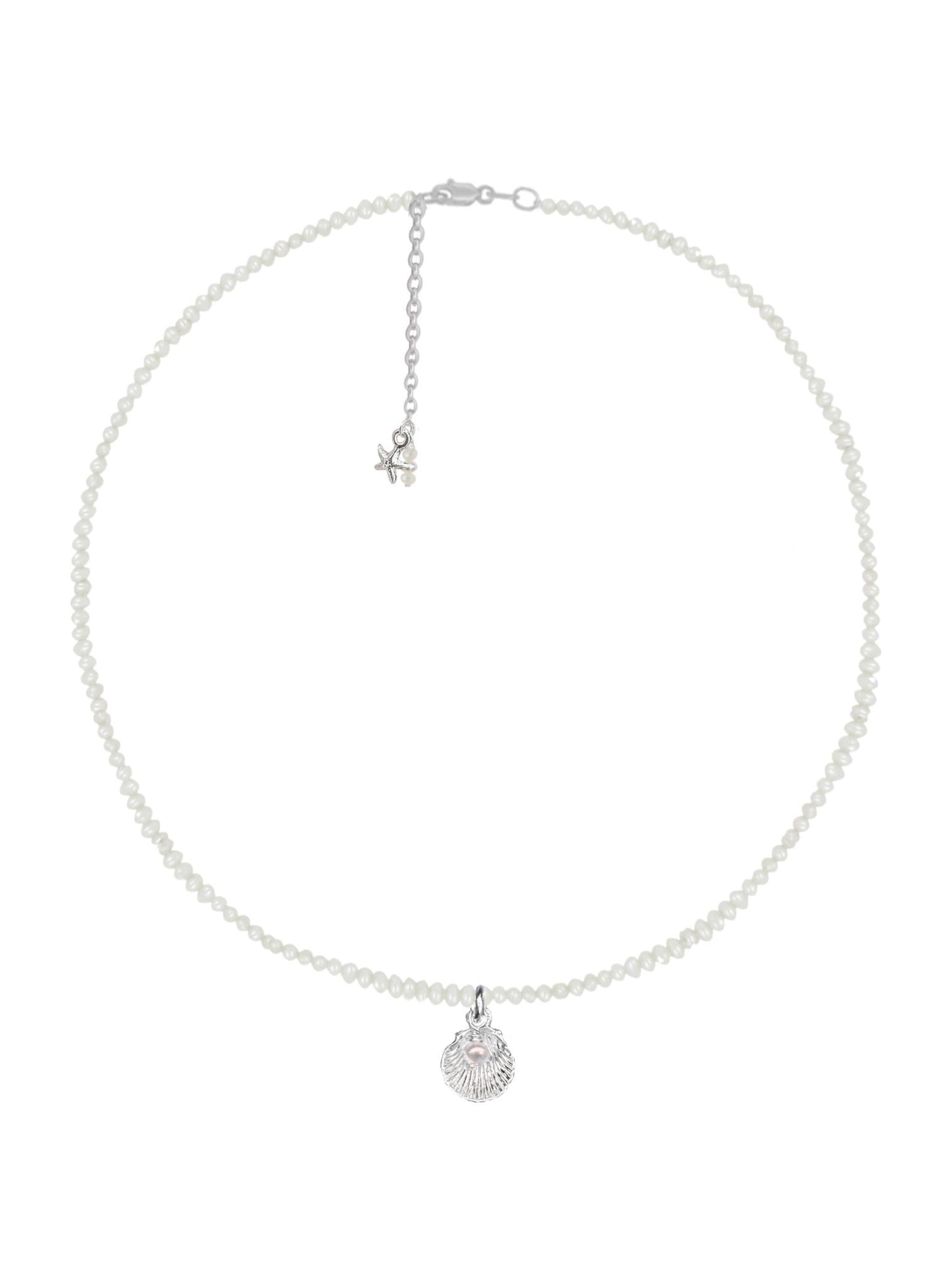 Coco Hidden Treasure Freshwater Seed Pearl Choker in Silver
