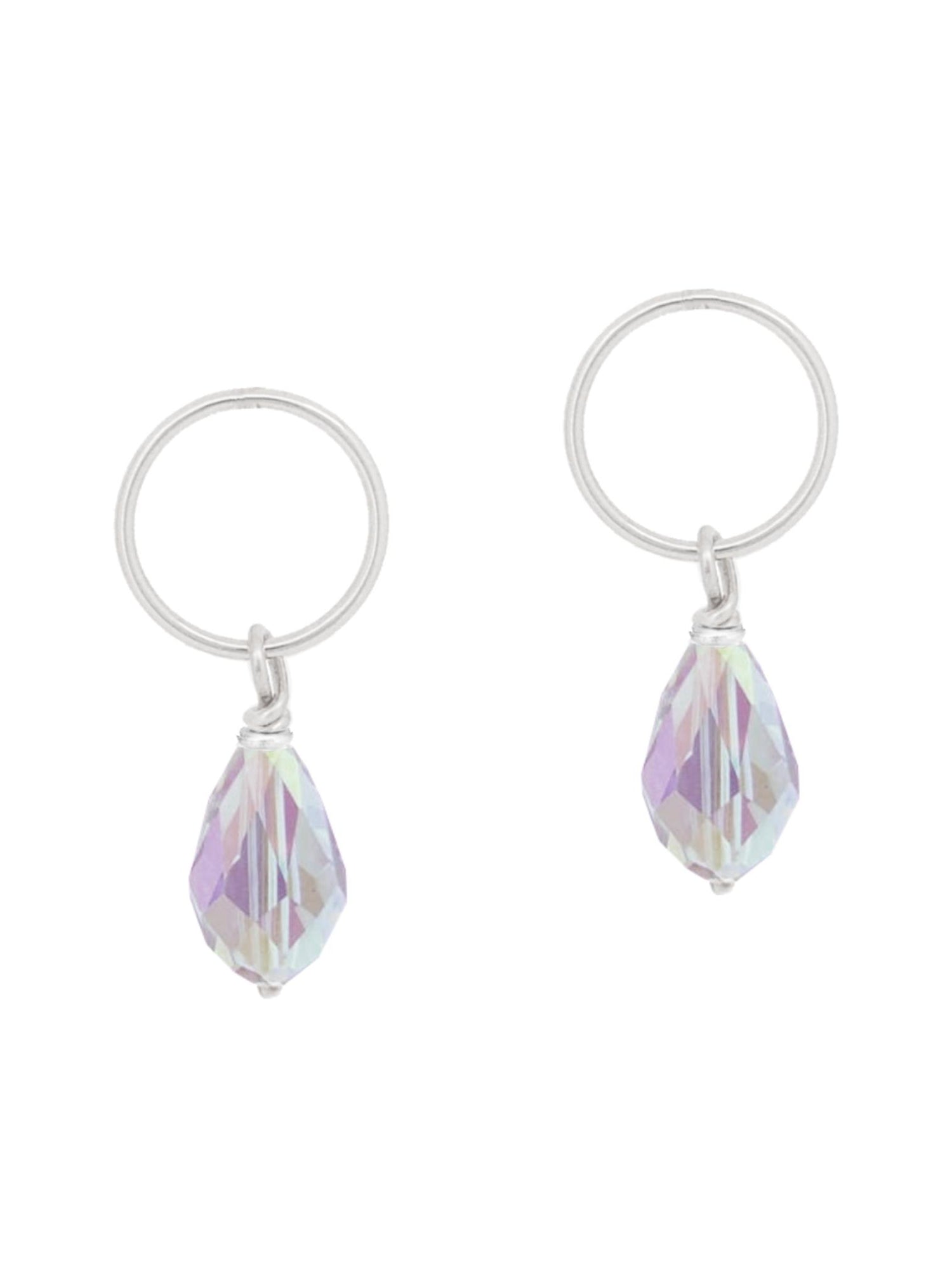 Swarovski Teardrop Charms for Sleeper Earrings in Sterling Silver