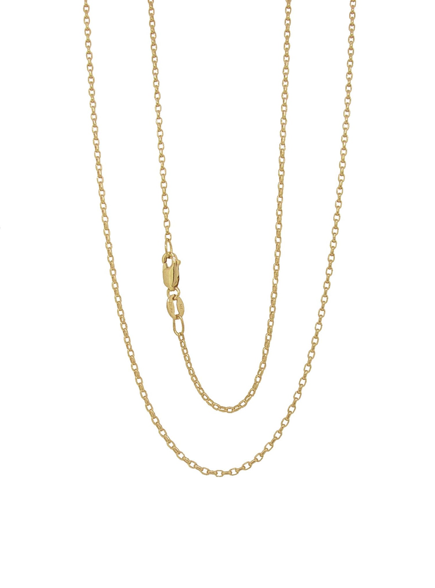Aurelia Oval Belcher Necklace Chain in 9ct Gold