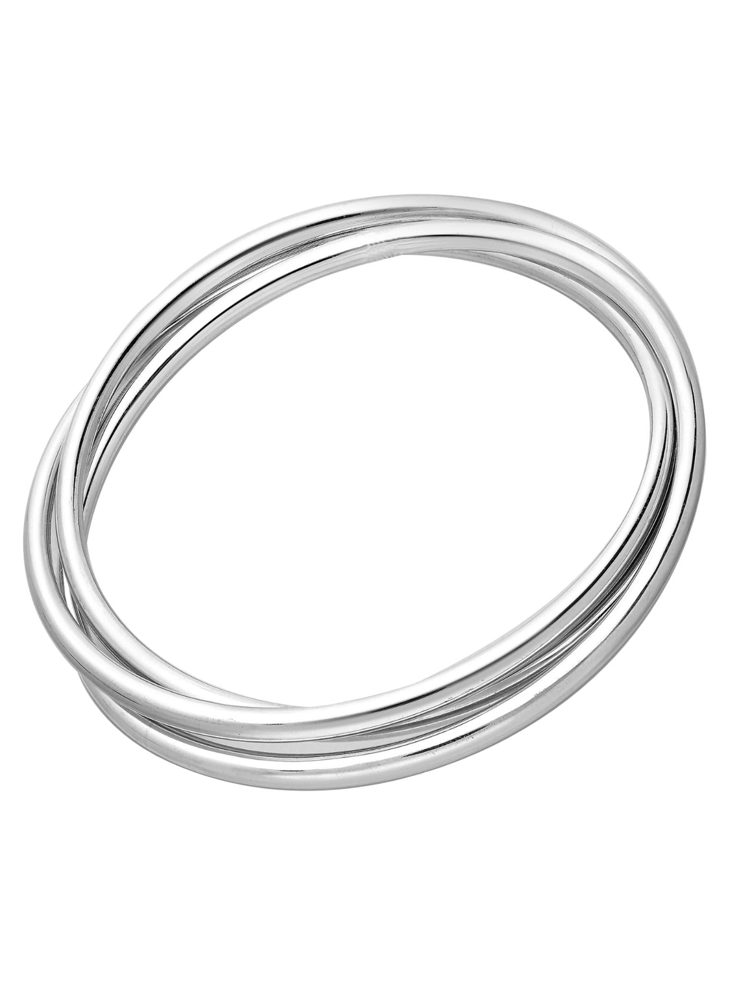 Past Present Future Russian Bangle in Solid Sterling Silver