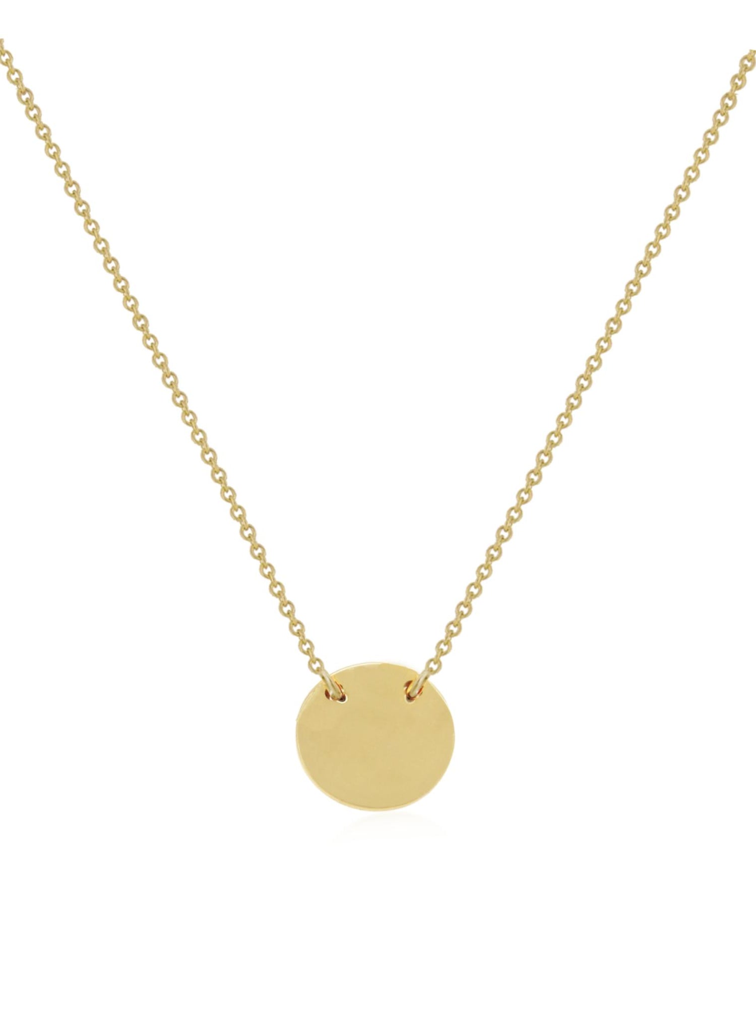 Solid 9ct Gold Love Circle Coin Tag Charm Necklace