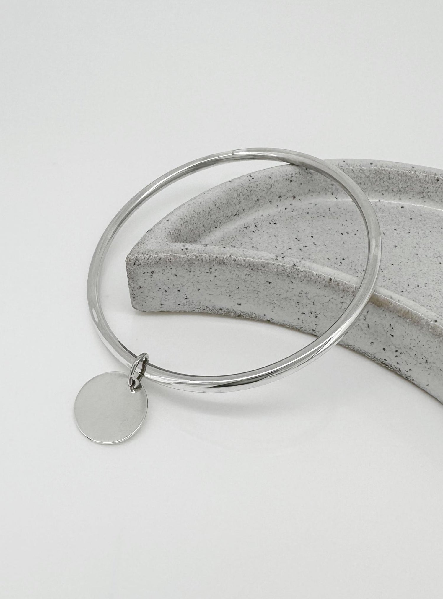 Round Golf Bangle Coin Charm in Sterling Silver