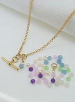 Dainty Small Fob TBar Belcher Necklace in 9ct Gold