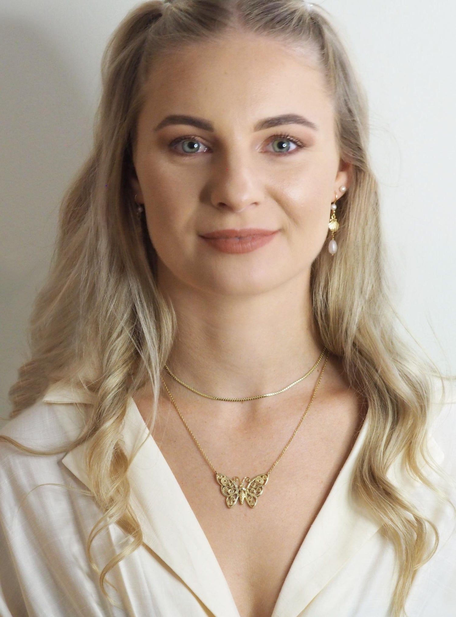 Solid 9ct Gold Large Butterfly Charm Necklace