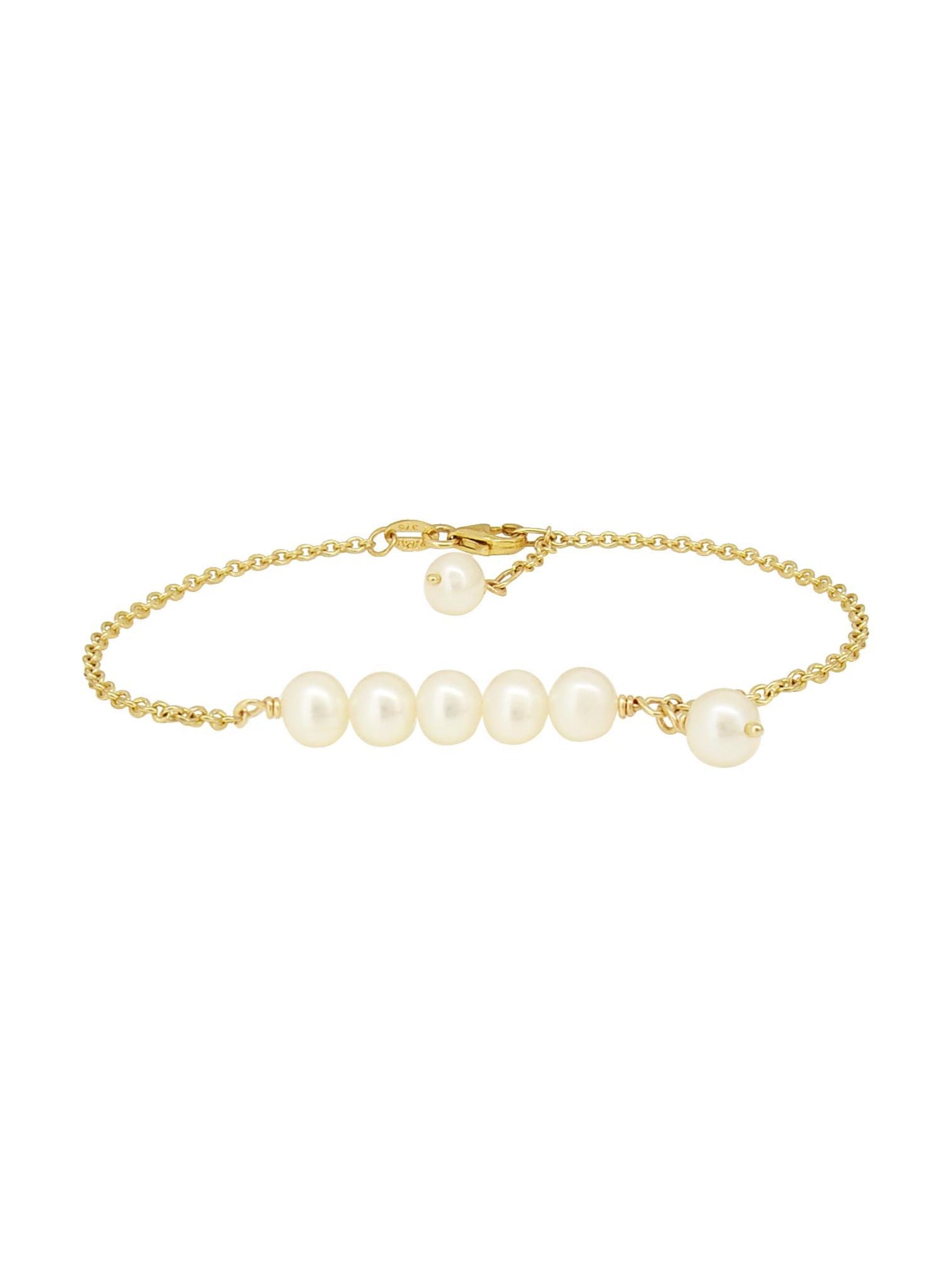 Coco Pearl Bar Drop Bracelet in 9ct Gold