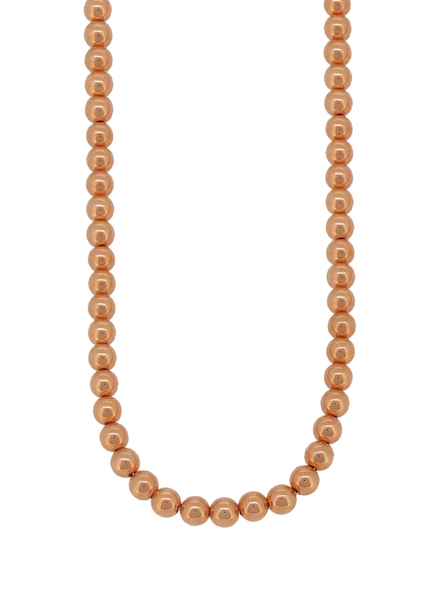 Men's Spherical 6mm Ball Necklace in 14k Rolled Rose Gold