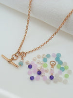 Dainty Small Fob TBar Belcher Necklace in 9ct Rose Gold