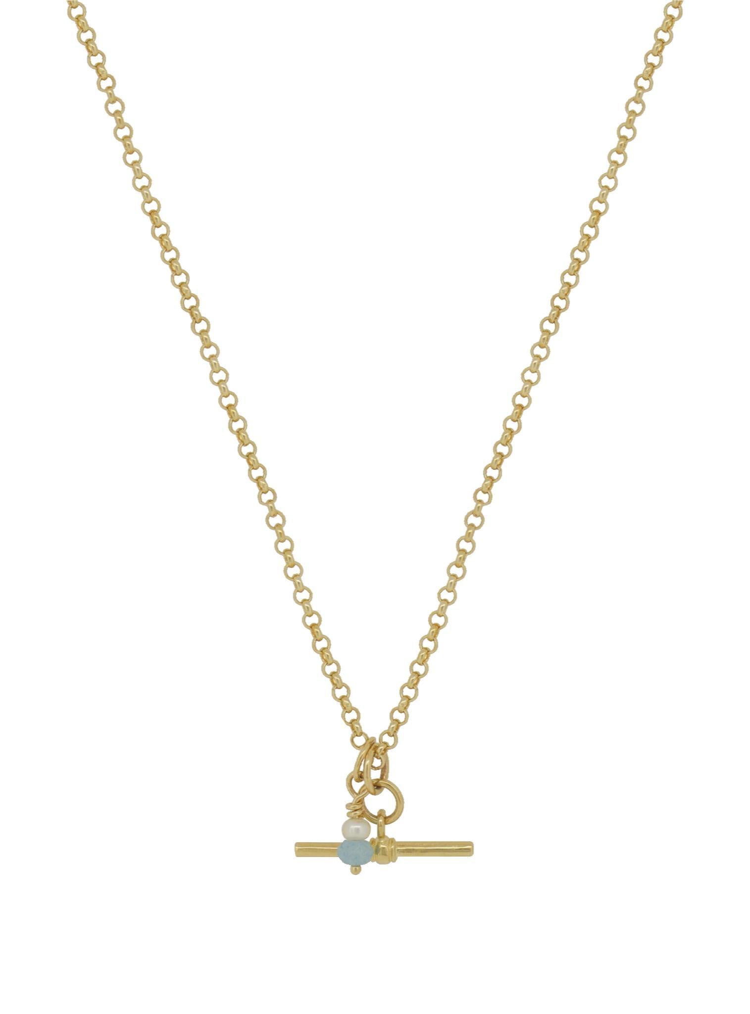 Small Fob TBar Belcher Necklace in 9ct Gold