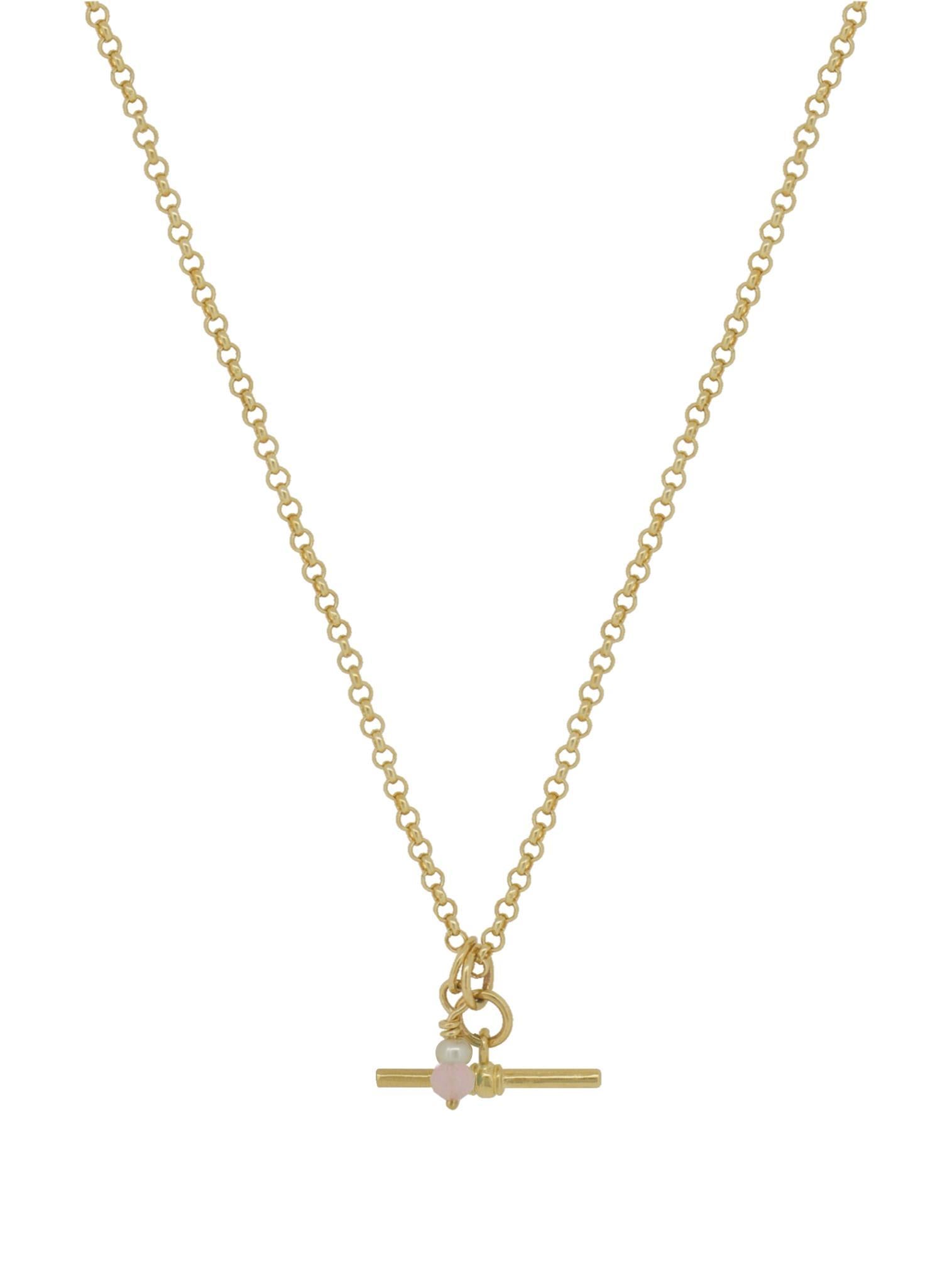 Small Fob TBar Belcher Necklace in 9ct Gold