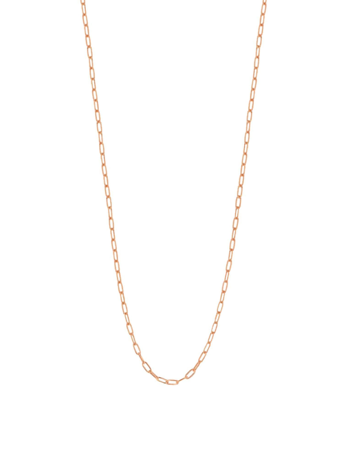 Aurelia Fine 1.7mm Paperclip Necklace Chain in 9ct Rose Gold