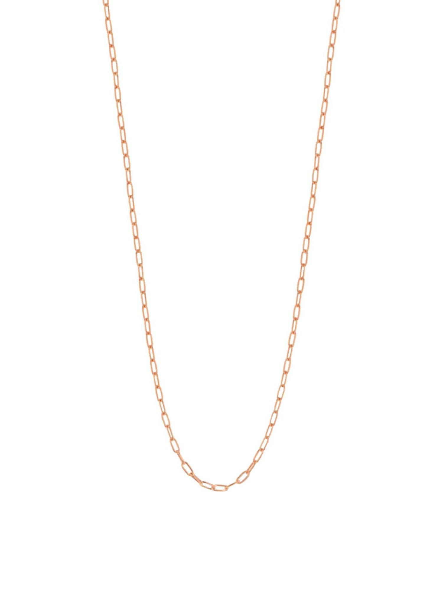 Aurelia Fine 1.7mm Paperclip Necklace Chain in 9ct Rose Gold