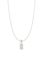 Aurelia Diamond Tag Charm Belcher Necklace in Stering Silver