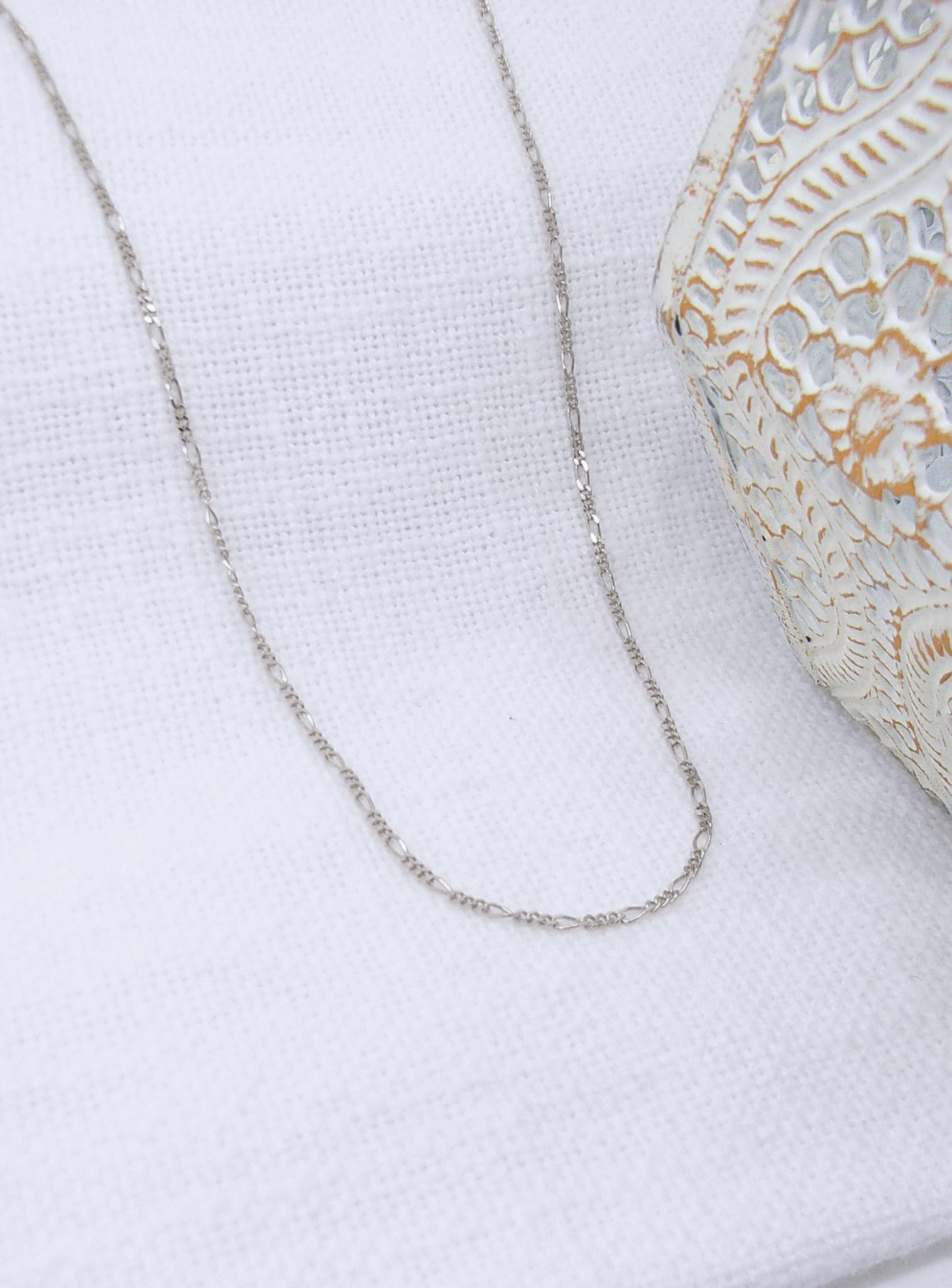 Aurelia Diamond Tag Charm Belcher Necklace in Stering Silver