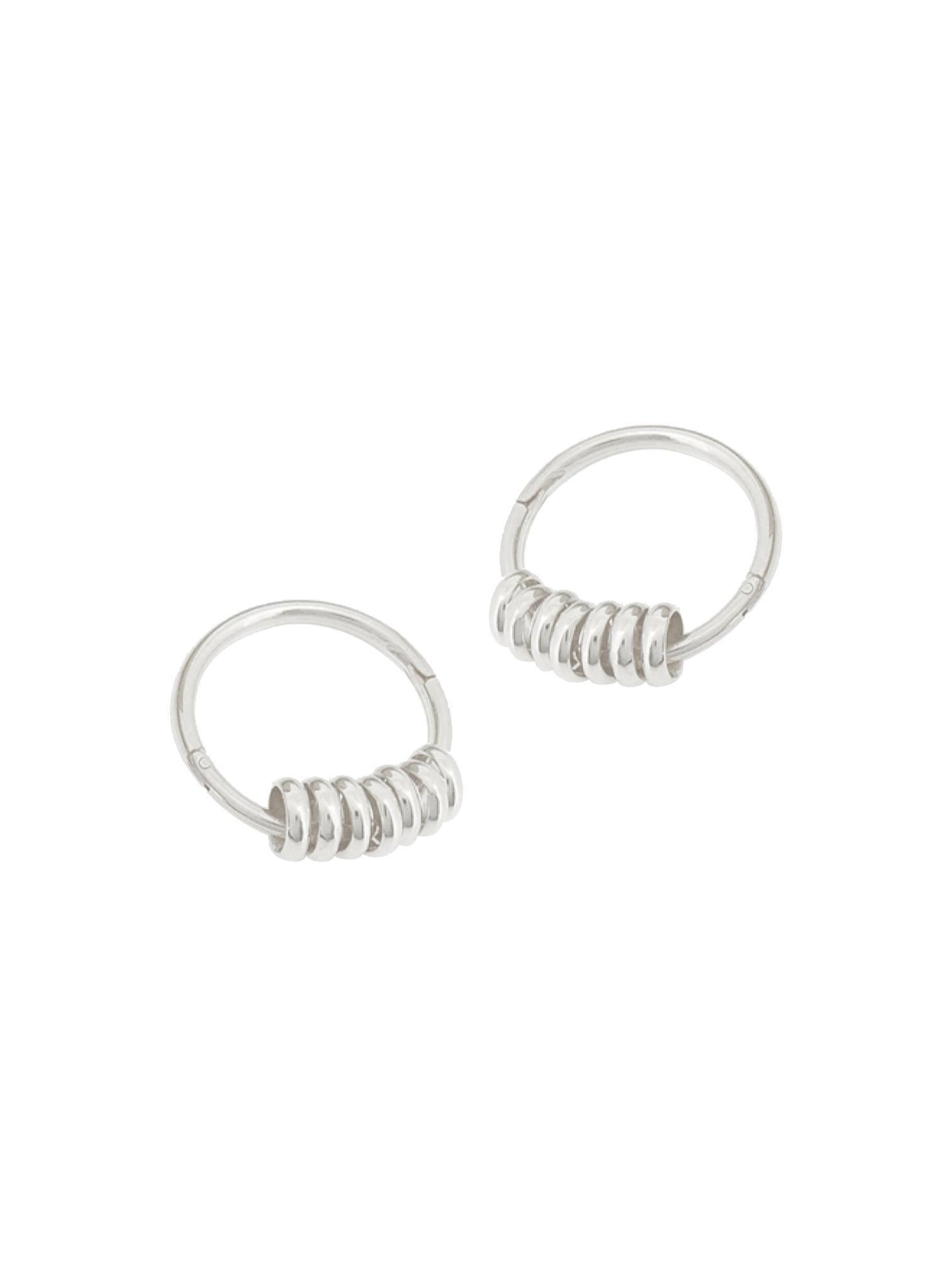 Charms for Sleeper Earrings 7 Lucky Rings in Silver