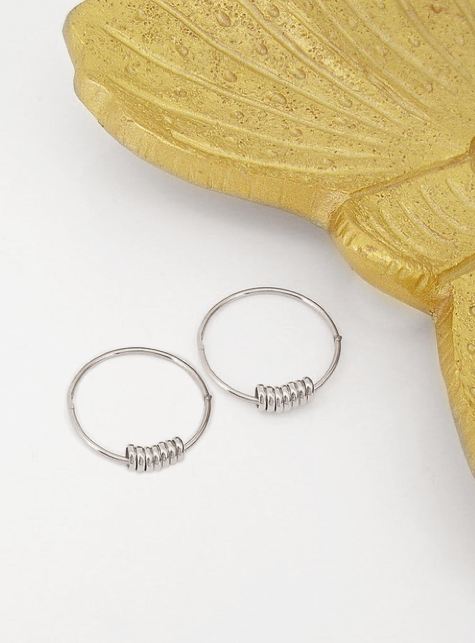 Charms for Sleeper Earrings 7 Lucky Rings in Silver