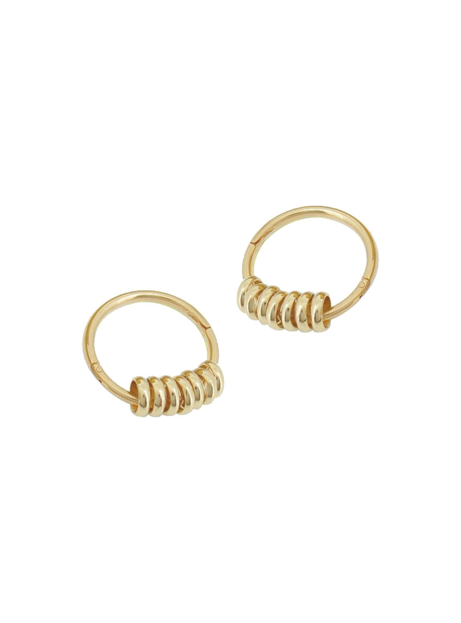 Charms for Sleeper Earrings 7 Lucky Rings in 9ct Gold
