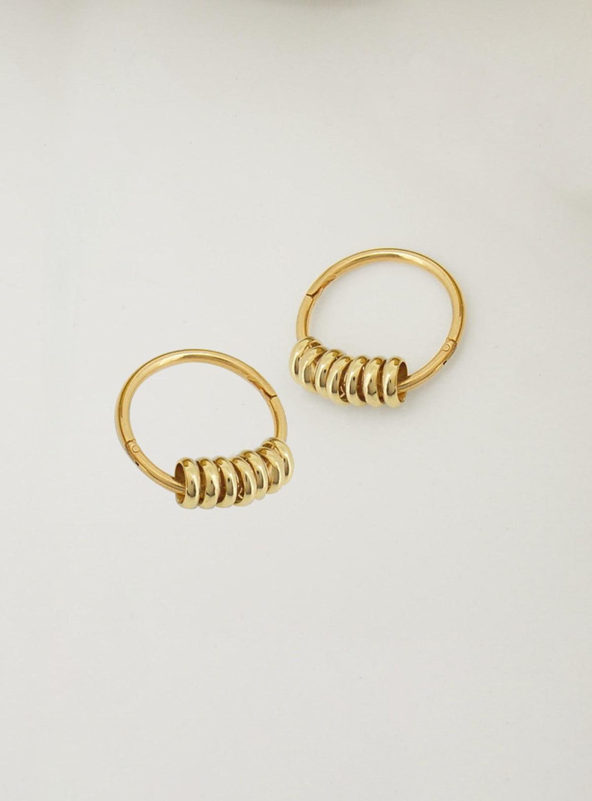 Charms for Sleeper Earrings 7 Lucky Rings in 9ct Gold