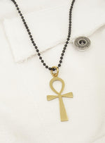 Large Egyptian Ankh Cross Pendant Necklace in 9ct Gold