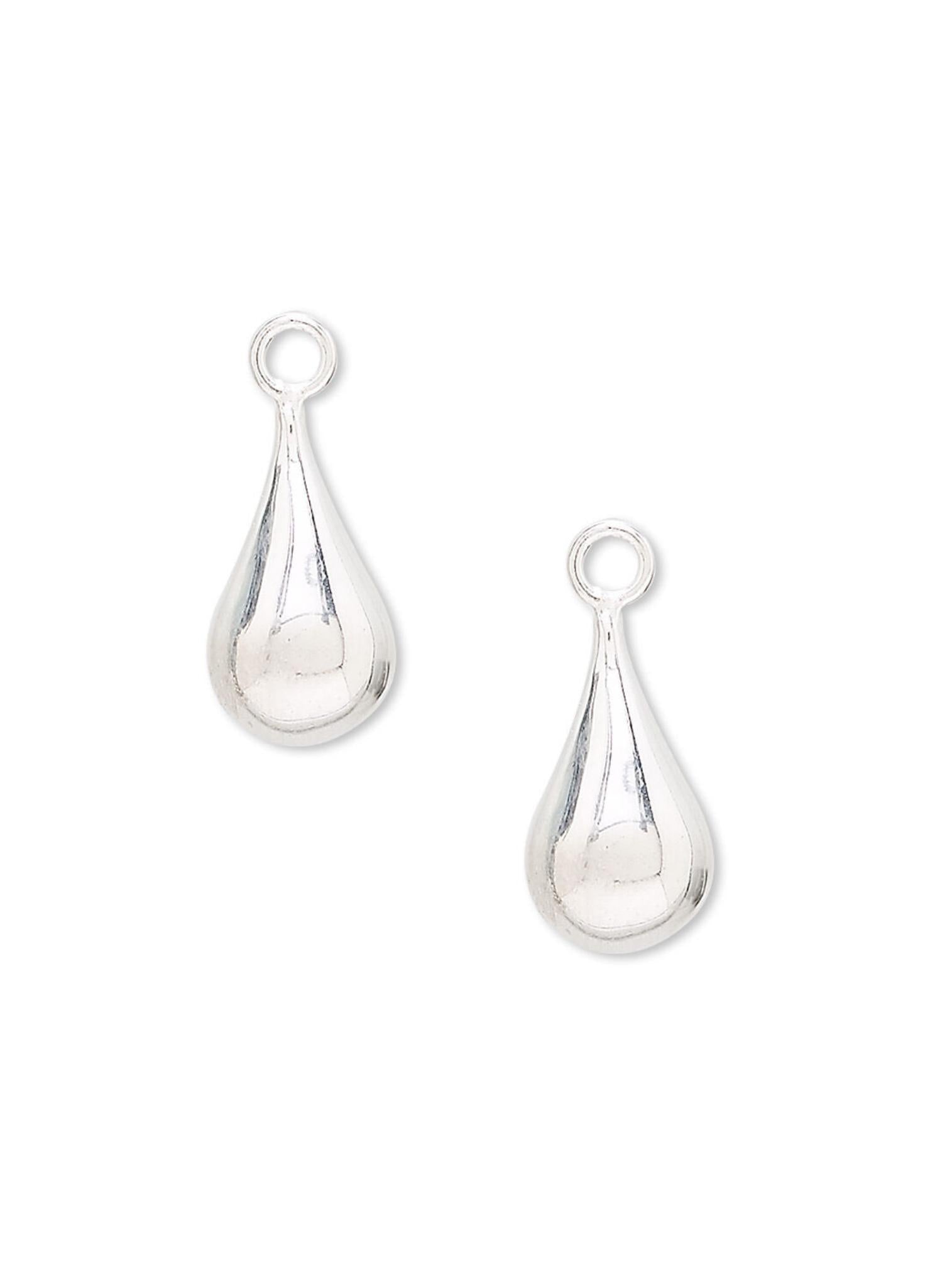 Sterling Silver Teardrop Ball Sleeper Earring Charms