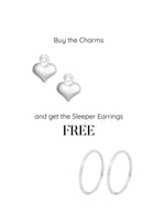 Teeny Tiny Little Love Heart Sleeper Earring Charms
