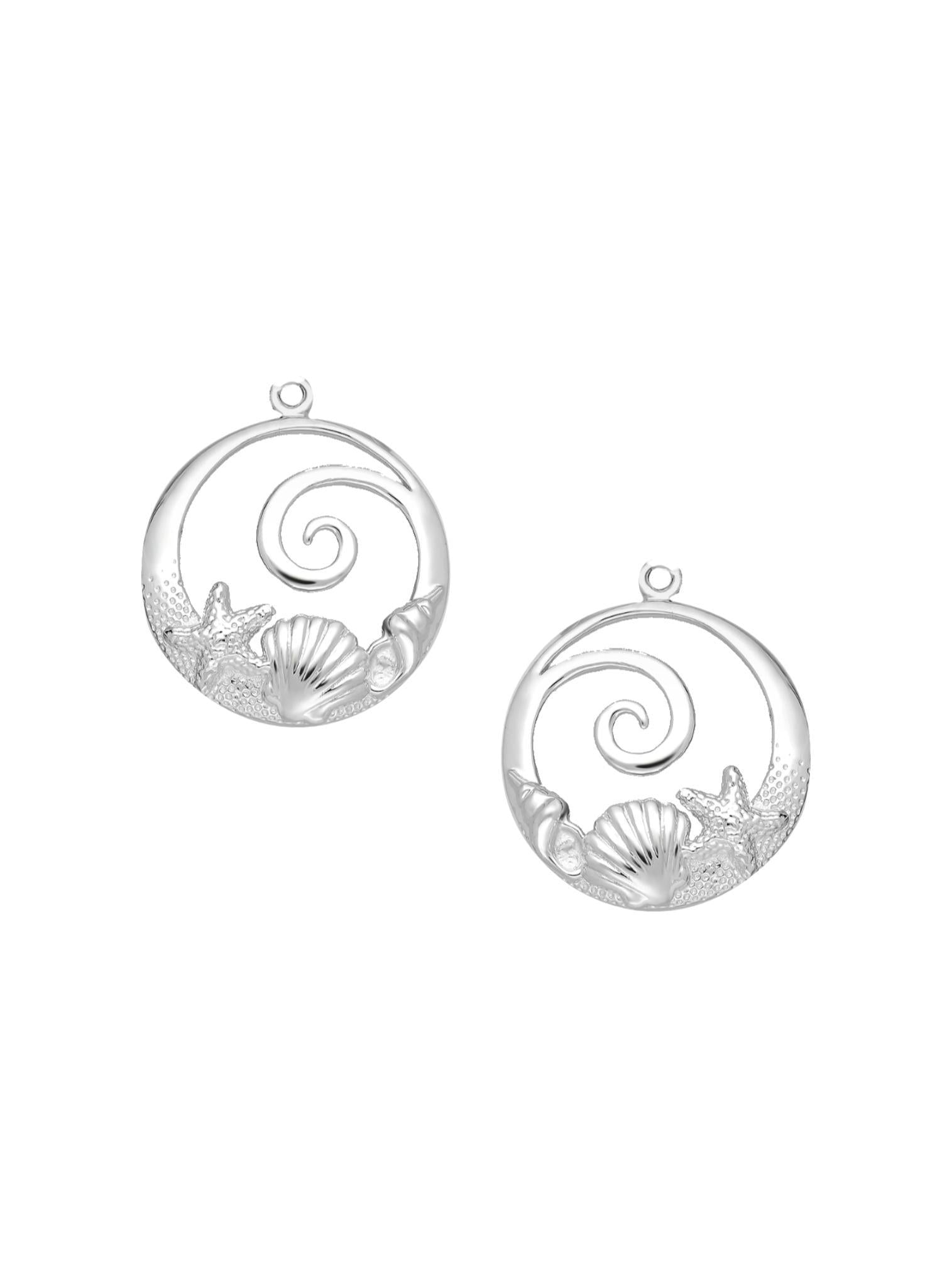 Wave Starfish Shell Ocean Sleeper Earring Charms