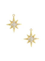 Sparkling North Star Charms for Sleeper Earrings in 9ct Gold