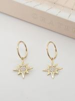 Sparkling North Star Charms for Sleeper Earrings in 9ct Gold