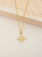 Sparkling North Star Charm and Necklace in Solid 9ct Gold
