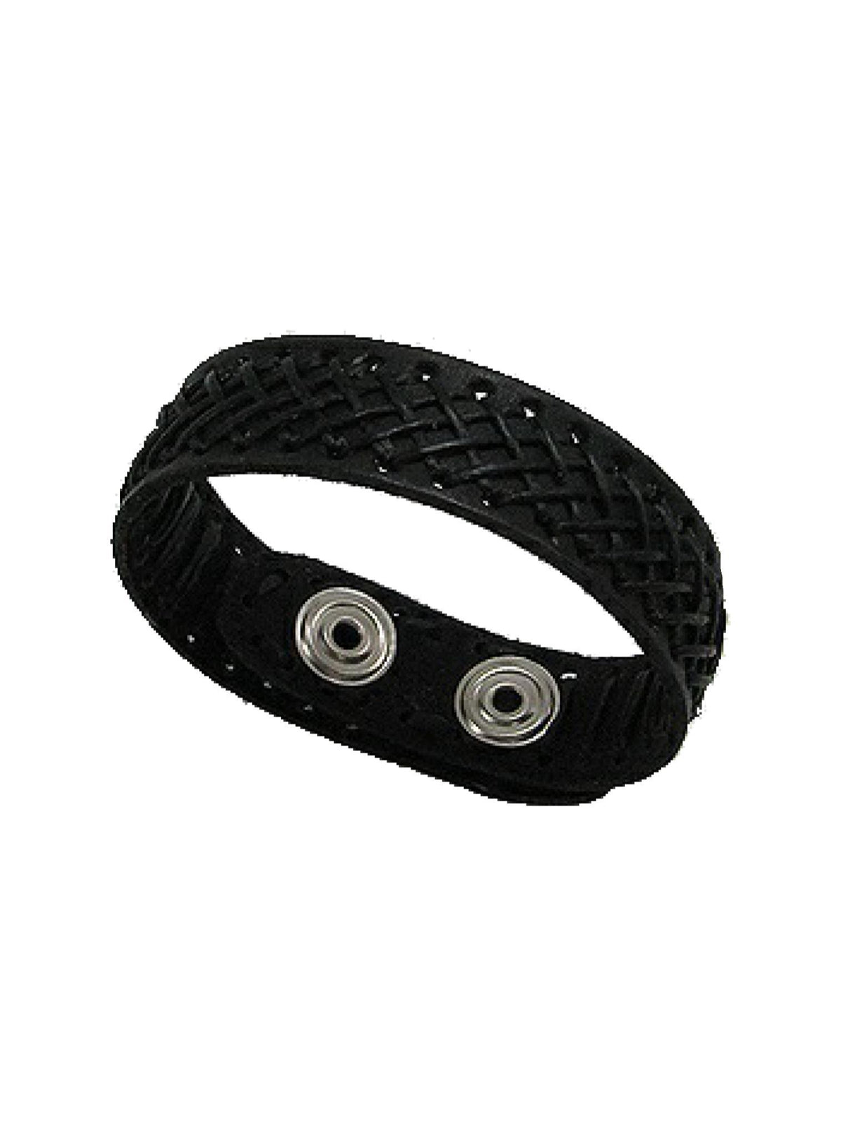 Unisex 15mm Stitched Leather Cuff Bracelet